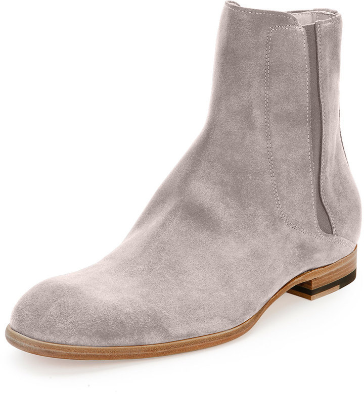 light grey suede boots