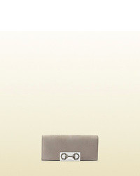 Gucci Broadway Suede Evening Clutch With Crystal Horsebit