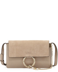 Chloé Chloe Faye Small Suede Shoulder Bag Gray