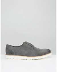 Frank Wright Derby Shoes In Gray Suede
