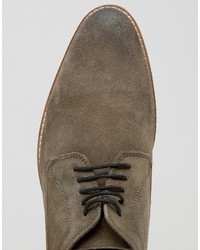 Asos Derby Shoes In Gray Suede With Natural Sole