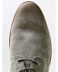 Topman Grey Brushed Suede Derby Shoes
