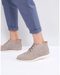 Tommy Hilfiger Joseph Perforated Suede Desert Boots In Stone