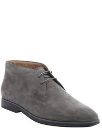 Tod's Lead Grey Suede Lace Up Chukka Boots
