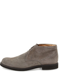 Tod's Suede Lace Up Chukka Boot Gray
