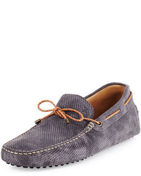 Tod's Perforated Suede Driver Gray