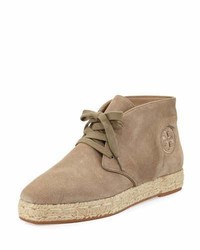 Tory Burch Rios Lace Up Espadrille Bootie Gray