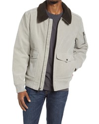 Levi's Faux Suede Aviator Bomber Jacket With Removable Faux Shearling Collar