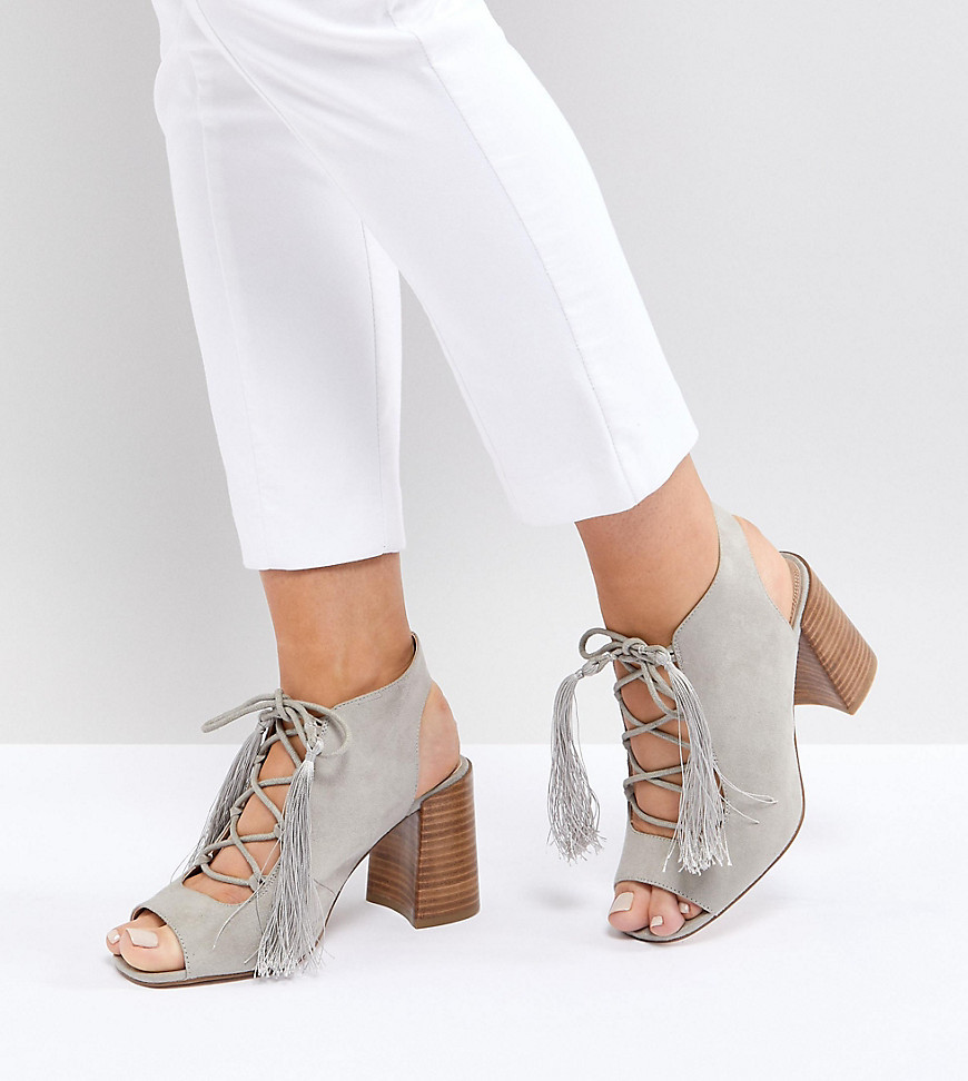 grey wide fit heels