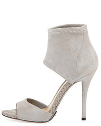 Brian Atwood B Correns Suede Ankle Band Sandal Gray