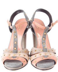 Gucci Embellished Suede Sandals