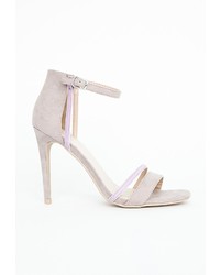 Missguided Victoria Grey Contrast Strappy Heeled Sandals