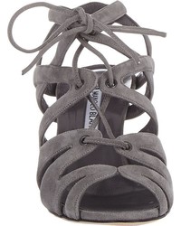Manolo Blahnik Netochka Caged Sandals Grey