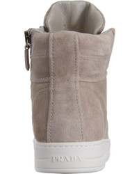 Prada Linea Rossa Suede Hidden Wedge High Top