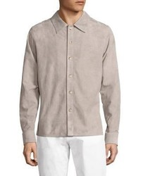 Corneliani Long Sleeve Suede Shirt Jacket