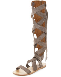 Rag & Bone Ilaria Suede Tall Gladiator Sandal Warm Gray