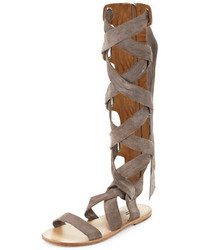 Rag & Bone Ilaria Suede Tall Gladiator Sandal Warm Gray