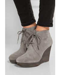 MICHAEL Michael Kors Michl Michl Kors Pierce Suede Wedge Ankle Boots Gray