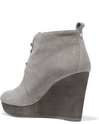 MICHAEL Michael Kors Michl Michl Kors Pierce Suede Wedge Ankle Boots Gray