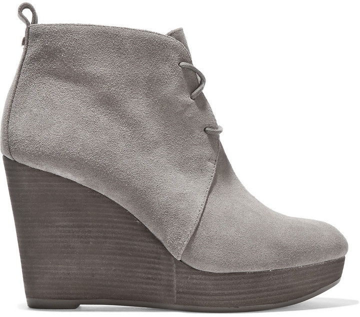 gray wedge ankle boots