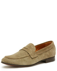 Frye Aiden Suede Penny Loafer Gray