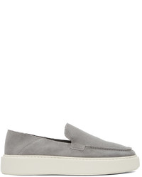 Hugo Grey Leather Quiver Loafers