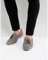 Asos Loafers In Gray Suede With Natural Sole