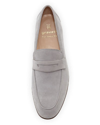 Gravati Suede Penny Loafer Gray, $625 