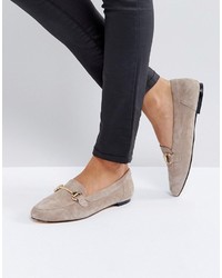 Office Taupe Suede Loafers