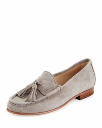 Sam Edelman Therese Suede Tassel Loafer Gray Frost