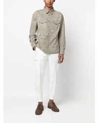 Brunello Cucinelli Flap Pocket Suede Shirt