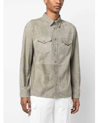 Brunello Cucinelli Flap Pocket Suede Shirt