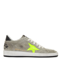 Golden Goose Grey And Yellow Suede B Sneakers