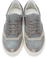 Lanvin Grey Suede Leather Sneakers