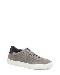 J AND M COLLECTION Jake Perforated Sneaker In Gray Italian Suede At Nordstrom