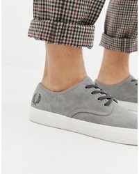 Fred Perry Merton Suede Trainers In Grey