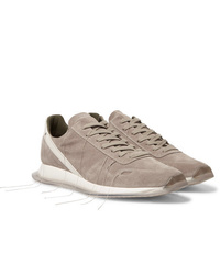Rick Owens New Vintage Runner Leather Trimmed Suede Sneakers