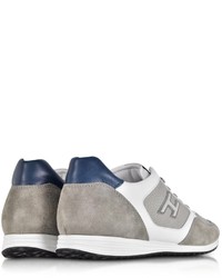 Hogan Olympia X H Grey Leather And Suede Sneaker