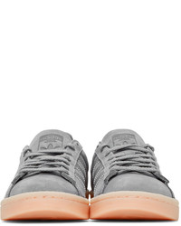 adidas Originals Grey And Pink Suede Campus Sneakers