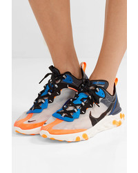 Nike React Elet 87 Microsuede Trimmed Ripstop Sneakers