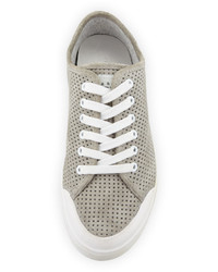 Rag & Bone Standard Issue Perforated Suede Low Top Sneaker Gray
