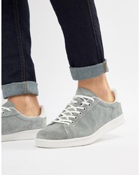 Pull&Bear Suede Trainer In Grey