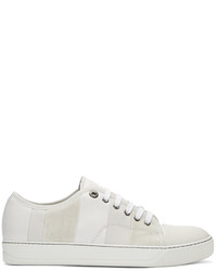 Lanvin White Leather Suede Sneakers