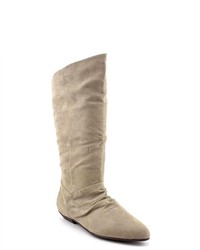 CL By Laundry Sensational 2 Gray Faux Suede Fashion Mid Calf Boots