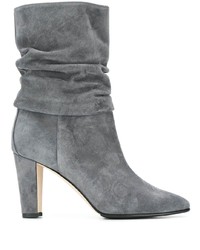 Manolo Blahnik Suede Ruched Boots