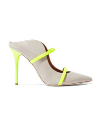Malone Souliers Maureen 100 Neon Patent Med Suede Mules