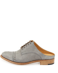 The Office Of Angela Scott Mr Winnie Suede Loafer Mule Gray Cashmere