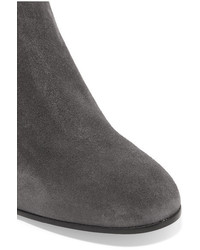 Gianvito Rossi 45 Suede Over The Knee Boots Gray