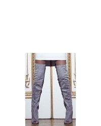Missguided Peace Love Over The Knee Peep Toe Boots Grey
