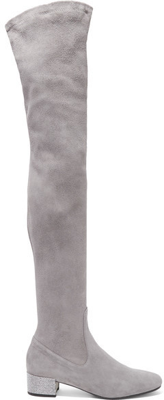 light grey over the knee boots